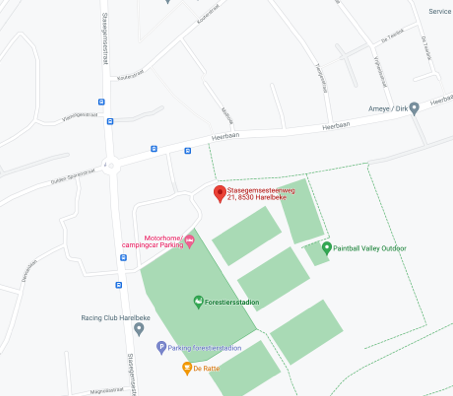 Kaart van adres locatie Harelbeke